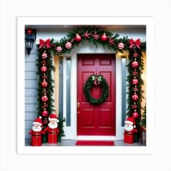 Christmas Door Decorations 7 Art Print