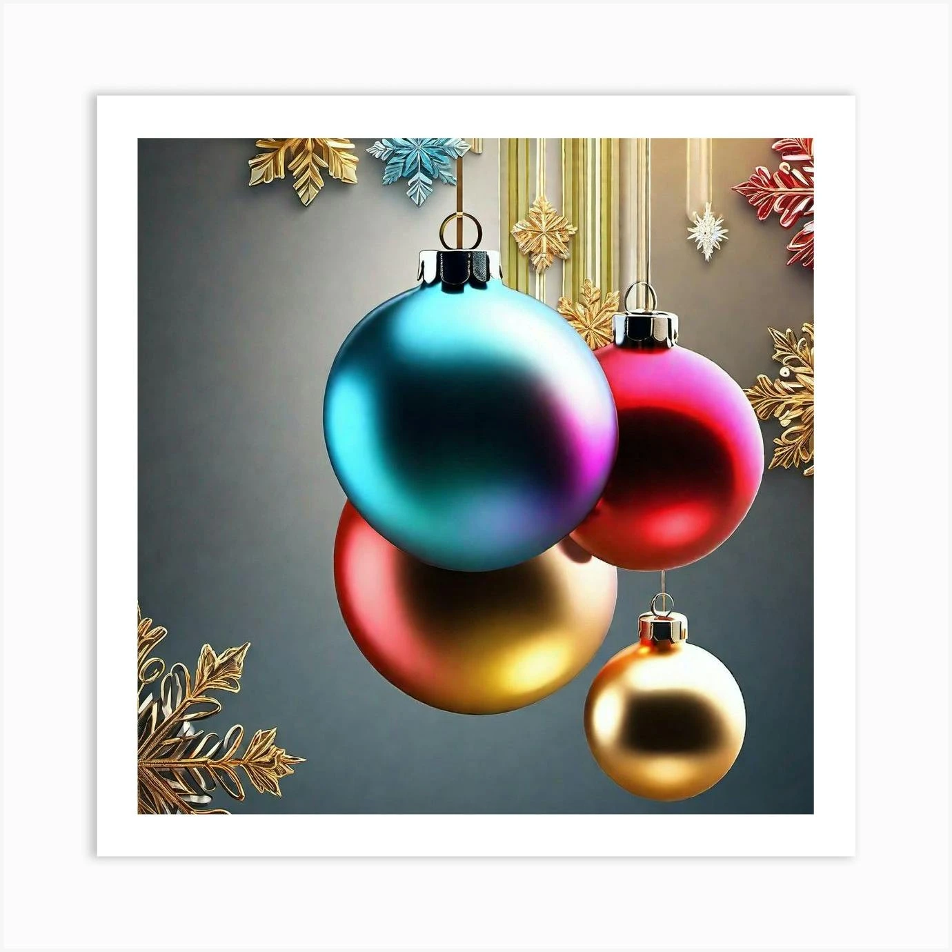 Christmas Ornaments 119 Art Print 3 Christmas Ornaments 119 Art Print