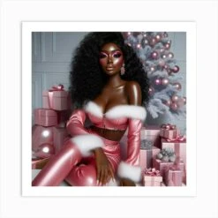 Pink Christmas Art Print