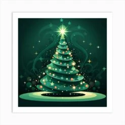Christmas Tree Vector Art Print