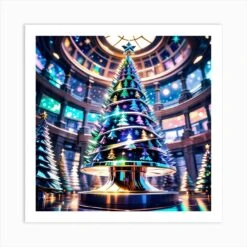 Christmas Tree In A Hall Art Print