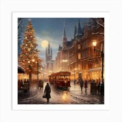 Christmas Eve In The City Art Print