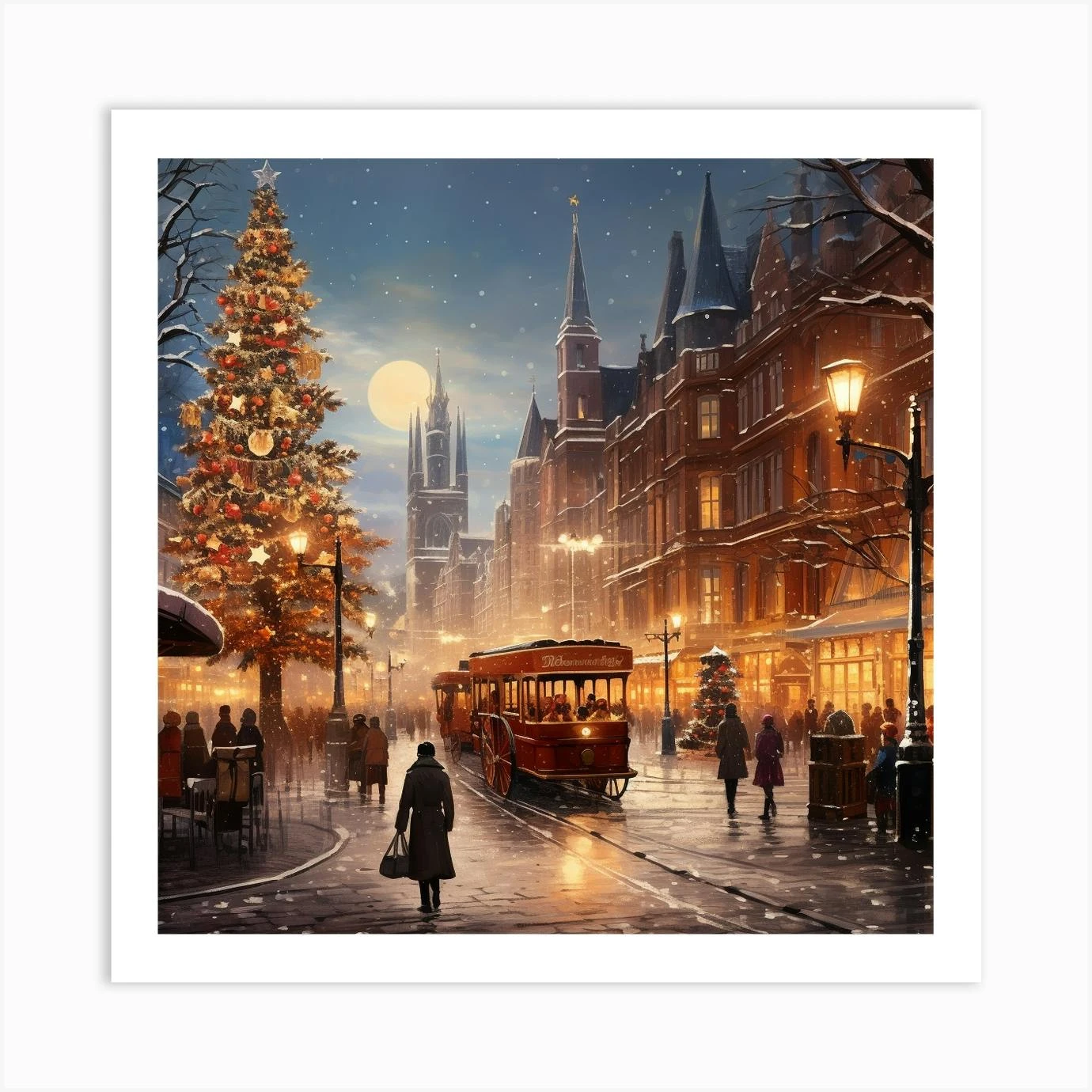 Christmas Eve In The City Art Print 3 Christmas Eve In The City Art Print