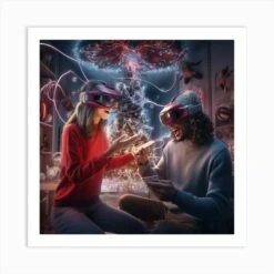Virtual Reality Christmas 1 Art Print