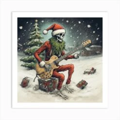 Merry Christmas! Christmas Skeleton 28 Art Print