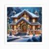 Christmas House 111 Art Print -Xmas Gifts Hub m2Fgen2Fart print square p12Fc570b0e1 2dcd 4557 8502 993559c8143e