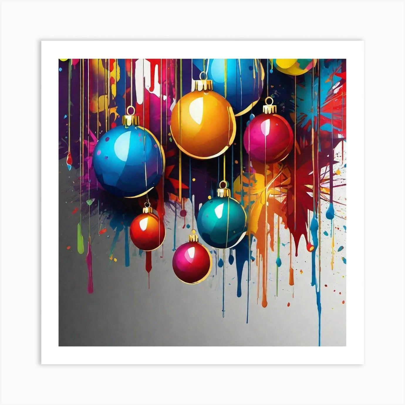 Christmas Splatters Art Print 3 Christmas Splatters Art Print