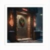 Christmas Decoration On Home Door Sharp Focus Emitting Diodes Smoke Artillery Sparks Racks Sy (3) Art Print -Xmas Gifts Hub m2Fgen2Fart print square p12Fd10aeef2 2ecc 405b 9982 dd6049295c34