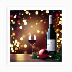 Christmas Wine 4 Art Print