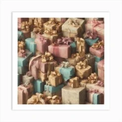 Christmas Present, Christmas Tree, Christmas Vector Art, Christmas Art Art Print