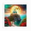 Christmas Castle With Poinsettias Art Print -Xmas Gifts Hub m2Fgen2Fart print square p12Fee04fd09 7b11 4924 9127 d567474ca612