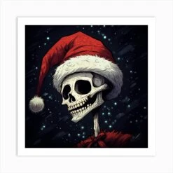 Merry Christmas! Christmas Skeleton Art Print