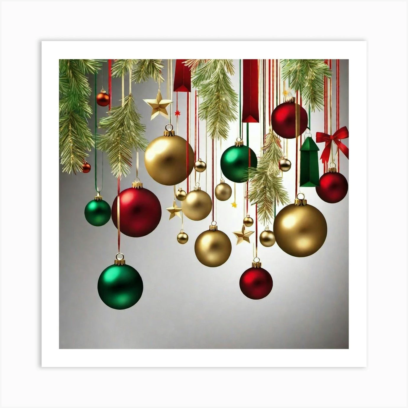 Christmas Tree Ornaments 1 Art Print 3 Christmas Tree Ornaments 1 Art Print