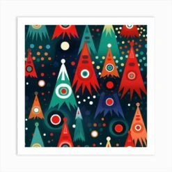 Christmas Tree Abstract Art Art Print