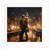 Romantic Christmas Scene In Amsterdam 2 Art Print
