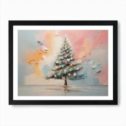 Abstract Christmas Tree 11 Art Print -Xmas Gifts Hub m2Fgen2Fart print std landscape framed black2F192c1e3c 6f07 4d83 8b60 e224252aad99