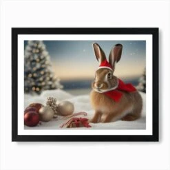 Christmas Animals 3 Art Print -Xmas Gifts Hub m2Fgen2Fart print std landscape framed black2F1f61cf2a 7270 4112 9d52 697df1848156