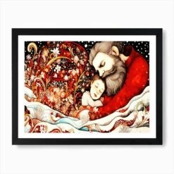 Real Father Christmas - Comfort And Child Art Print -Xmas Gifts Hub m2Fgen2Fart print std landscape framed black2Fa004f4d9 306b 4518 8693 177ee5331822