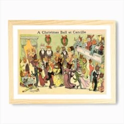 A Christmas Ball At Catville, Louis Wain Art Print -Xmas Gifts Hub m2Fgen2Fart print std landscape framed oak2F31c82b3c 75ff 4823 889d 958e548ae700