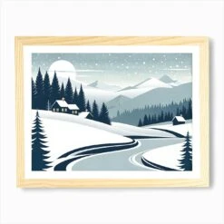 Christmas Snow 9 Vector Art Art Print -Xmas Gifts Hub m2Fgen2Fart print std landscape framed oak2Fe434a832 f79b 4157 b20a d317756109f6