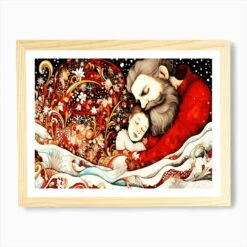 Real Father Christmas - Comfort And Child Art Print -Xmas Gifts Hub m2Fgen2Fart print std landscape framed oak2Fe86ed07b a741 445a 8743 715a0b745f63