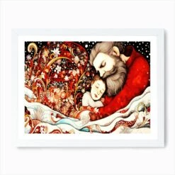 Real Father Christmas - Comfort And Child Art Print -Xmas Gifts Hub m2Fgen2Fart print std landscape framed white2F64d67048 7089 48fb 992a 22de722fd7f5