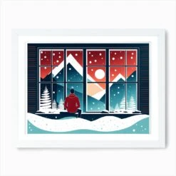 Christmas Window 4 Vector Art Art Print -Xmas Gifts Hub m2Fgen2Fart print std landscape framed white2Fc2163f43 432d 420a bc24 d8d2eedbf11d