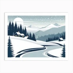 Christmas Snow 9 Vector Art Art Print