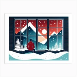 Christmas Window 4 Vector Art Art Print