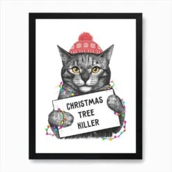 Christmas Tree Killer Art Print -Xmas Gifts Hub m2Fgen2Fart print std portrait framed black2F013b1918 7d47 4c5f ae10 c41fab3c71c0