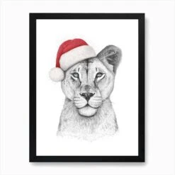 Christmas Lioness Art Print 12 Christmas Lioness Art Print -Xmas Gifts Hub m2Fgen2Fart print std portrait framed black2F072d8f2d 669b 4b19 bf31 6e1ed345fb97