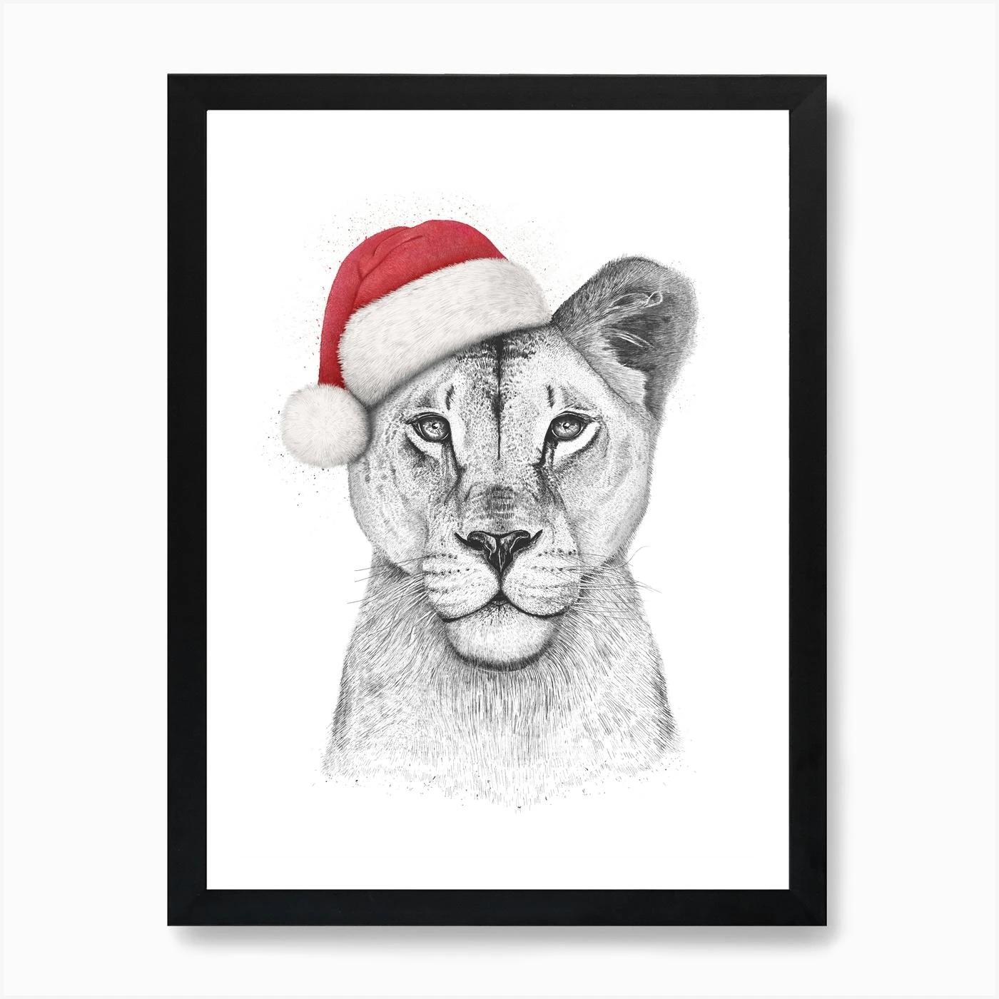 Christmas Lioness Art Print 7 Christmas Lioness Art Print - Image 5