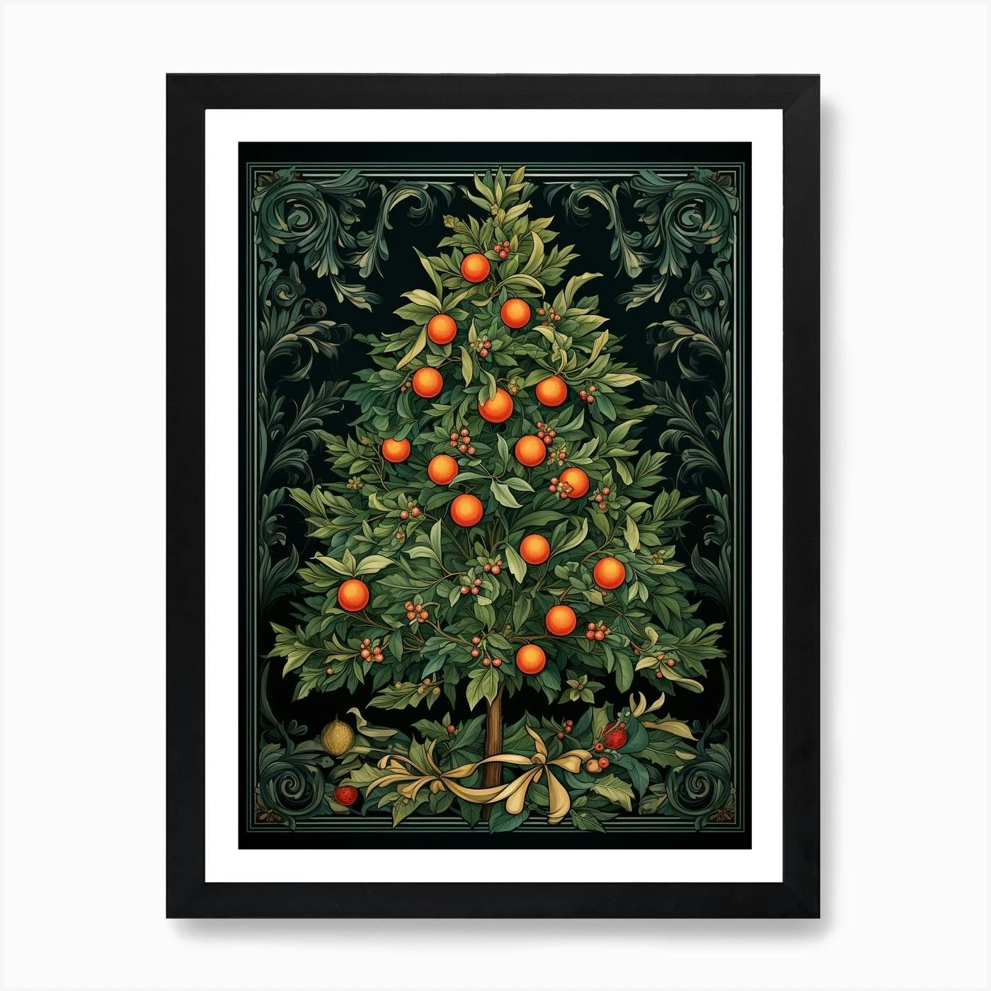 William Morris Style Christmas Tree 19 Art Print 7 William Morris Style Christmas Tree 19 Art Print - Image 5