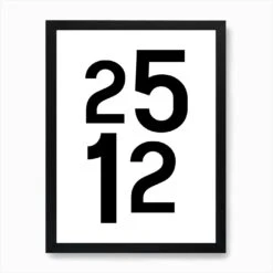 Numbers 25 12 Christmas Day Art Print -Xmas Gifts Hub m2Fgen2Fart print std portrait framed black2F1a5db143 7034 4a1e b154 5ccaef84bf35