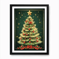 Christmas Tree 23 Art Print -Xmas Gifts Hub m2Fgen2Fart print std portrait framed black2F4bcff3b4 d4a9 49e5 a460 2762bbedf057