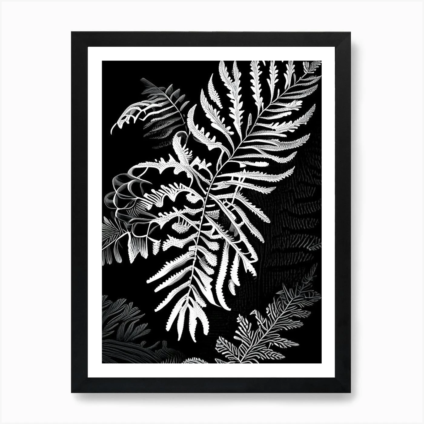 Christmas Fern Linocut Art Print 7 Christmas Fern Linocut Art Print - Image 5