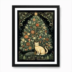 William Morris Style Christmas Cat 6 Art Print 12 William Morris Style Christmas Cat 6 Art Print -Xmas Gifts Hub m2Fgen2Fart print std portrait framed black2F82ff4a06 8c45 4780 b674 3ba85a1d36dd