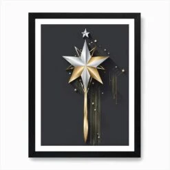 Christmas Star Magic Wand Vector Illustration Art Print -Xmas Gifts Hub m2Fgen2Fart print std portrait framed black2Fa2e52971 67ee 435d b75a 19bdd5d907b0