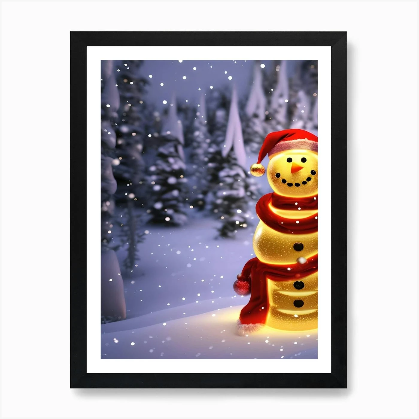 Christmas Snowman 1 Art Print 7 Christmas Snowman 1 Art Print - Image 5