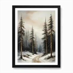 Winter Pine Forest Christmas Painting (25) Art Print -Xmas Gifts Hub m2Fgen2Fart print std portrait framed black2Fb5ca7053 ee5d 4d8e 9021 8fa76053c296