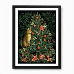 William Morris Style Christmas Cat 7 Art Print 12 William Morris Style Christmas Cat 7 Art Print -Xmas Gifts Hub m2Fgen2Fart print std portrait framed black2Fde2f82a7 9052 4233 b007 82b356fbc5aa
