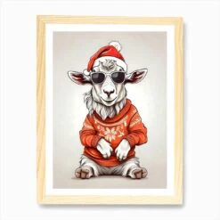 Goat Christmas Hat Art Print 11 Goat Christmas Hat Art Print -Xmas Gifts Hub m2Fgen2Fart print std portrait framed oak2F07a916f8 4966 4493 8626 5eeabb59b224