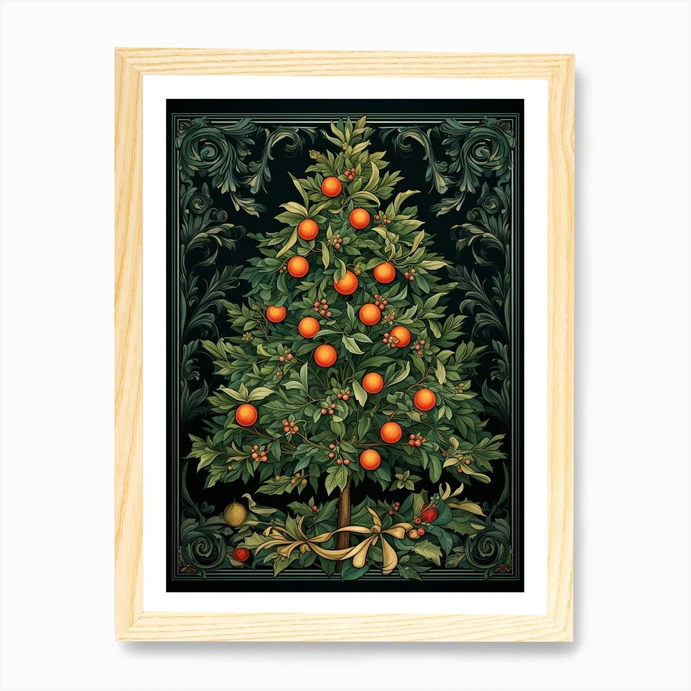 William Morris Style Christmas Tree 19 Art Print 6 William Morris Style Christmas Tree 19 Art Print - Image 4