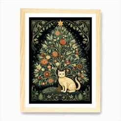 William Morris Style Christmas Cat 6 Art Print 11 William Morris Style Christmas Cat 6 Art Print -Xmas Gifts Hub m2Fgen2Fart print std portrait framed oak2F3b08a09c 124f 43d3 9376 f600a686c39d