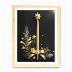 Christmas Magic Wand Vector Art 8 Art Print -Xmas Gifts Hub m2Fgen2Fart print std portrait framed oak2F4c8a02d6 ba2d 41c6 ad41 cbd321cd1c52