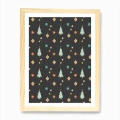 Christmas Tree Repeat Charcoal Art Print -Xmas Gifts Hub m2Fgen2Fart print std portrait framed oak2F4f189e71 8b7a 43b0 ae8b e0f0b1b737ce