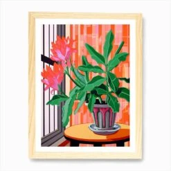 Mexican Style Cactus Illustration Christmas Cactus 2 Art Print -Xmas Gifts Hub m2Fgen2Fart print std portrait framed oak2F6c4505c5 fb9e 4016 8533 1d12a934d6a1