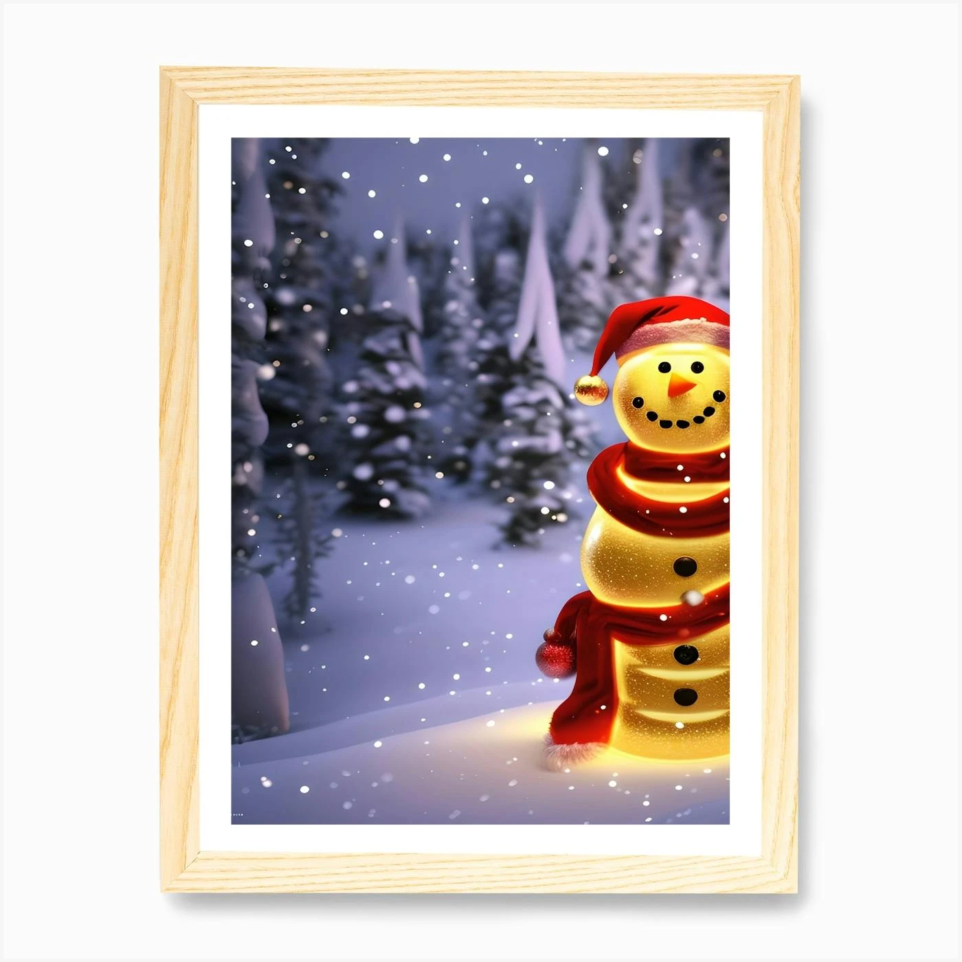 Christmas Snowman 1 Art Print 6 Christmas Snowman 1 Art Print - Image 4