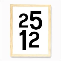 Numbers 25 12 Christmas Day Art Print -Xmas Gifts Hub m2Fgen2Fart print std portrait framed oak2F8d8ed64c 65d7 46d2 9953 65b87a08e823