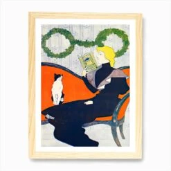 Woman Reading A Book During Christmas Illustration, Edward Penfield Art Print 11 Woman Reading A Book During Christmas Illustration, Edward Penfield Art Print -Xmas Gifts Hub m2Fgen2Fart print std portrait framed oak2F9d2a101e 76fa 4c52 b252 6c4e0657b663